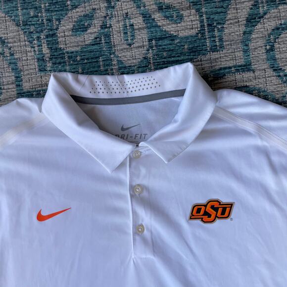 Men's Nike Dri-FIT Oklahoma State Cowboys White Polo Shirt - Size XXL - Picture 4 of 9